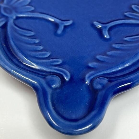 California Pantry Blue Cheese Plate Trivet Ceramic Microwave Safe 6" Square 2009 - Picture 5 of 6